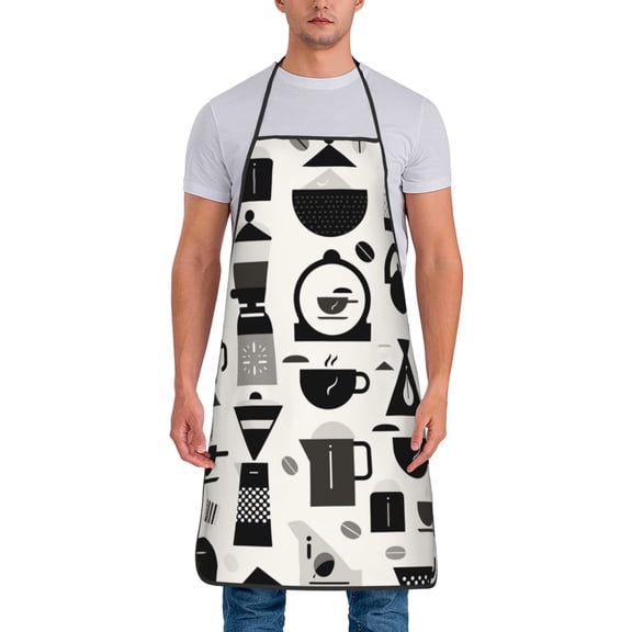 Drip Coffee Maker Pattern Aprons for Women Men Waterproof For Kitchen Cooking BBQ Gardening Painting Mechanic