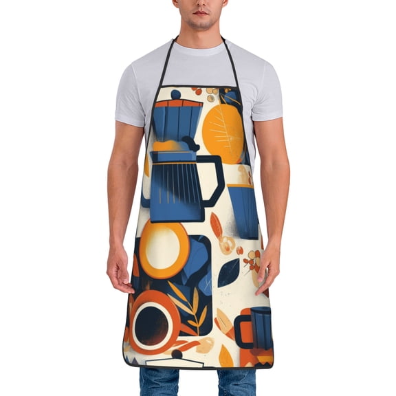 Drip Coffee Maker Pattern Aprons for Women Men Waterproof For Kitchen Cooking BBQ Gardening Painting Mechanic