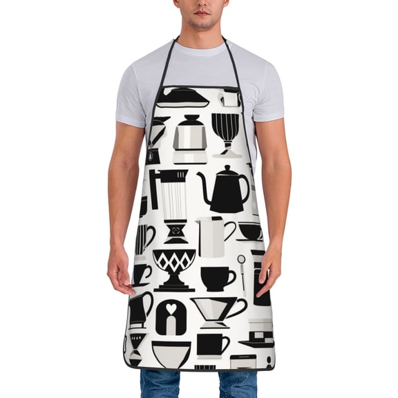Drip Coffee Maker Pattern Aprons for Women Men Waterproof For Kitchen Cooking BBQ Gardening Painting Mechanic