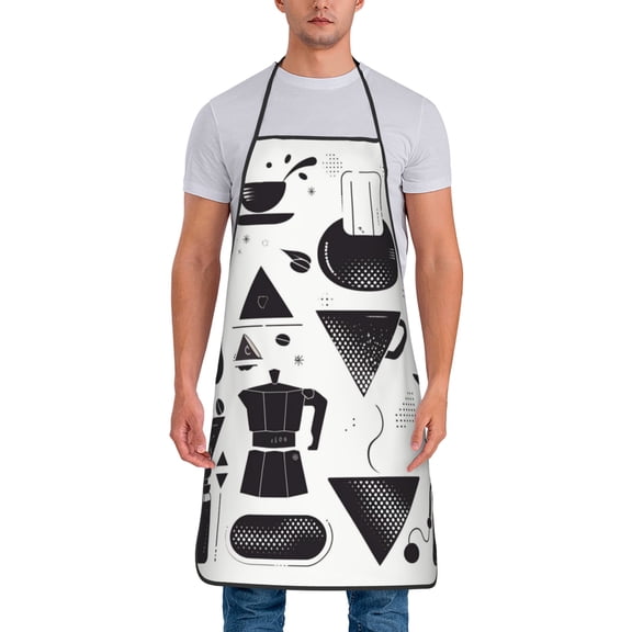 Drip Coffee Maker Pattern Aprons for Women Men Waterproof For Kitchen Cooking BBQ Gardening Painting Mechanic
