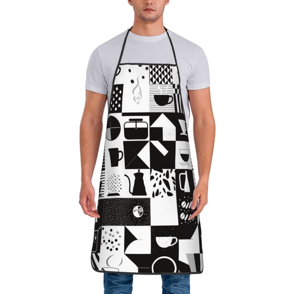 Drip Coffee Maker Pattern Aprons for Women Men Waterproof For Kitchen Cooking BBQ Gardening Painting Mechanic