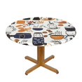 thumbnail image 1 of Drip Coffee Maker Pattern Round Fitted Tablecloths Table Covers Wipeable Waterproof Elastic for Kitchen Dinning Parties Wedding Picnic Medium Fits 45-50 Inch Table Size, 1 of 5