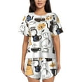 thumbnail image 1 of Drip Coffee Maker Pattern Womens Pajamas Short Set Soft Short Sleeve Sleepwear Button Down Pjs Set with Pockets S XXL 4x Large, 1 of 5