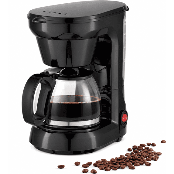 Coffee Maker, 6-Cup Drip Coffee Maker with Glass Carafe, Reusable Filter, Pause and Serve, Keep Warm, Black