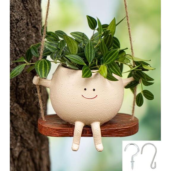 Drip Dude Planter Peeing Quirky Creative Planter with Smiley Face,Naughty Boy Plant Face Pot with Drainage Hole
