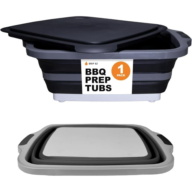 Drip EZ Collapsible BBQ Prep Tub For Meal Prep, Marinating, Food