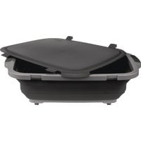 Drip EZ Collapsible BBQ Prep Tub- for Meal Prep Marinating Food Storage - Includes Cutting Board & Locking Lid - (1) OG - Black
