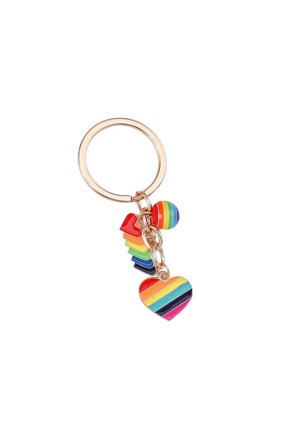 Drip Effect Keyring Rainbow Zines Alloy Keychain Sturdy Corrosions Resistant Stylish Gift Ideas