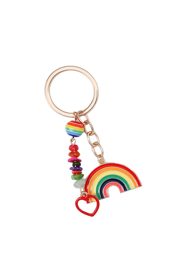 Drip Effect Keyring Rainbow Zines Alloy Keychain Sturdy Corrosions Resistant Stylish Gift Ideas