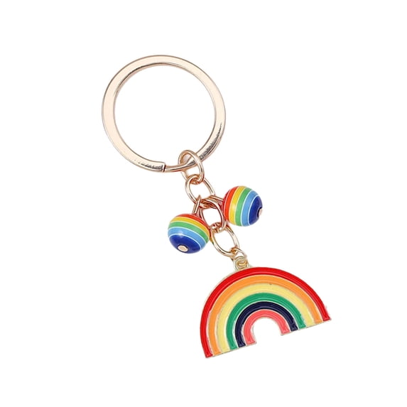 Drip Effect Keyring Rainbow Zines Alloy Keychain Sturdy Corrosions Resistant Stylish Gift Ideas