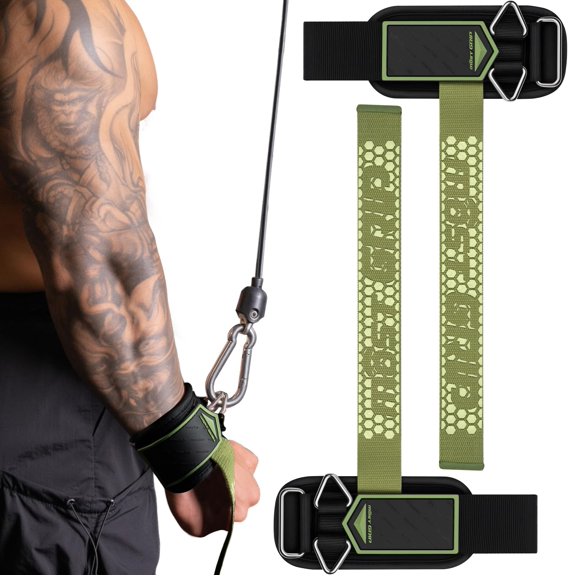 Drip Glue Non-Slip Wrist Straps for Weightlifting, 2-in-1 Lifting Straps with D Rings for Cable Machine Workout, 10mm Neoprene Padded Wrist Wraps for Weight Lifting Deadlift