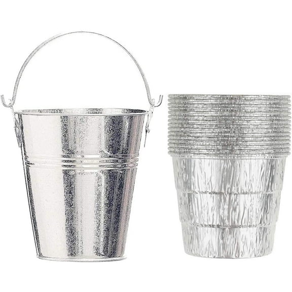 Drip Grease Bucket & 15-Pack Liners for Traeger 20/22/34, Pit Boss, etc Pellets Smoke (Silver 15)