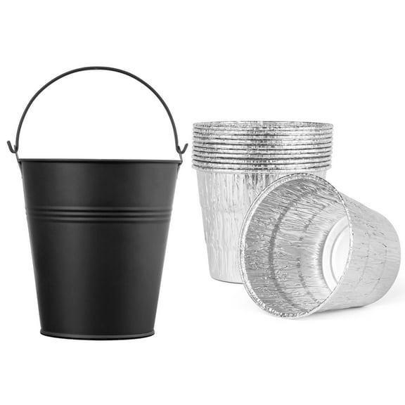 Drip Grease Bucket and 10 Pack Foil Liners for Pit Boss, Traeger 20/22/34 Series,Oklahoma Joe's