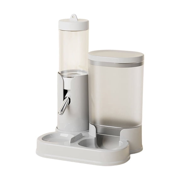 No Drip Hamster Water Bottle, 2 in 1 Automatic Hamster Water Dispenser & Food Bowl, Freestanding Small Animal Water Bottle Cage Accessories for Dwarf Hamster, Gerbil, Rat, Mice