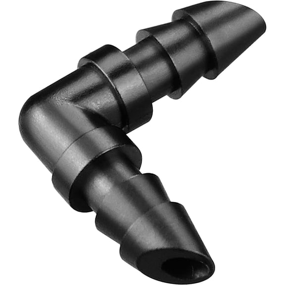 Drip Irrigation Elbow Fittings：50 Pieces Barbed Elbow Irrigation Parts with Sharp End Fits for 1/4 Inch Irrigation Tubing Drip Line Elbow Connectors for Garden Lawn Irrigation System