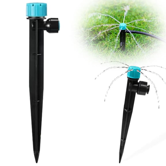Drip Irrigation Emitters,1/4 Irrigation Tubing,Irrigation Drippers,Adjustable 360 Degree Vortex Drip Emitters with Stake,Irrigation Dripper Sprinklers for Drip Irrigation System(Blue)