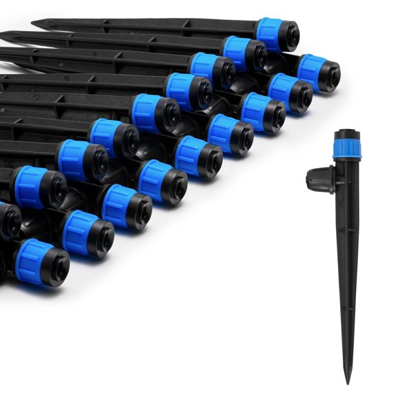 Drip Irrigation Emitters for 1/4" Tubing: Adjustable 360 Degree Water Flow Drippers with Lock Barbed - Drip Spray Emitters Parts for Garden Watering System (25pcs)