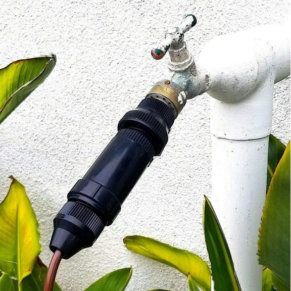 Drip Irrigation Faucet Adapter Connector Kit: Connect 1/4 Inch Tubing to 3/4" Inch Faucet/Garden Hose 25 PSI - Includes Backflow Preventer with Filter, Pressure Regulator, Coupling