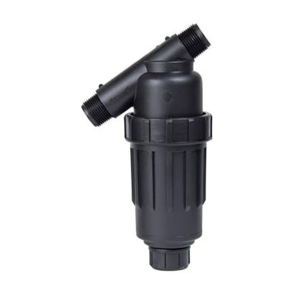 Drip Irrigation Filter 155 Mesh 1 Inch - Y Strainer Screen Filter for Drip Systems & Micro Sprinklers, Plastic Water Filter with Flush, Garden Irrigation Accessories