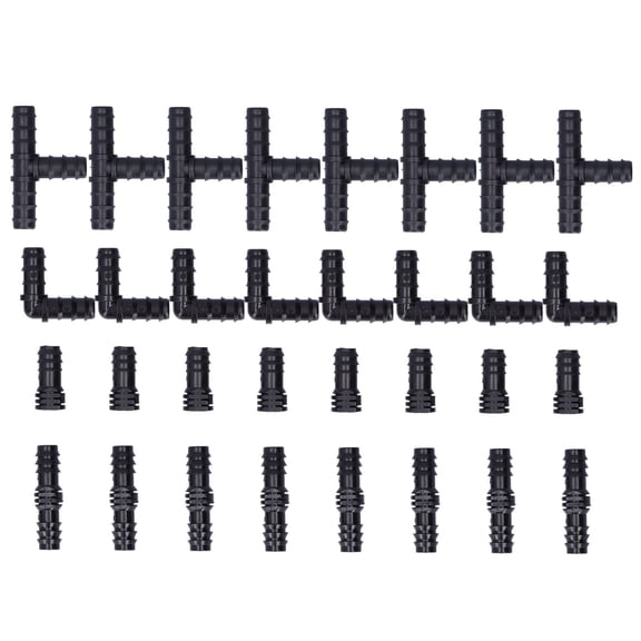 Drip Irrigation Fitting Kit, Drip Irrigation Systems Garden Watering Tool Irrigation Tees Connectors Kit 1/2 Tubing Set  For Gardens