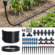 Drip Irrigation Kit 230ft DIY Garden Watering System, Automatic Drip System with Tubing, Emitters & Connectors, Adjustable Spray & Drip for Lawn, Plants & Greenhouse