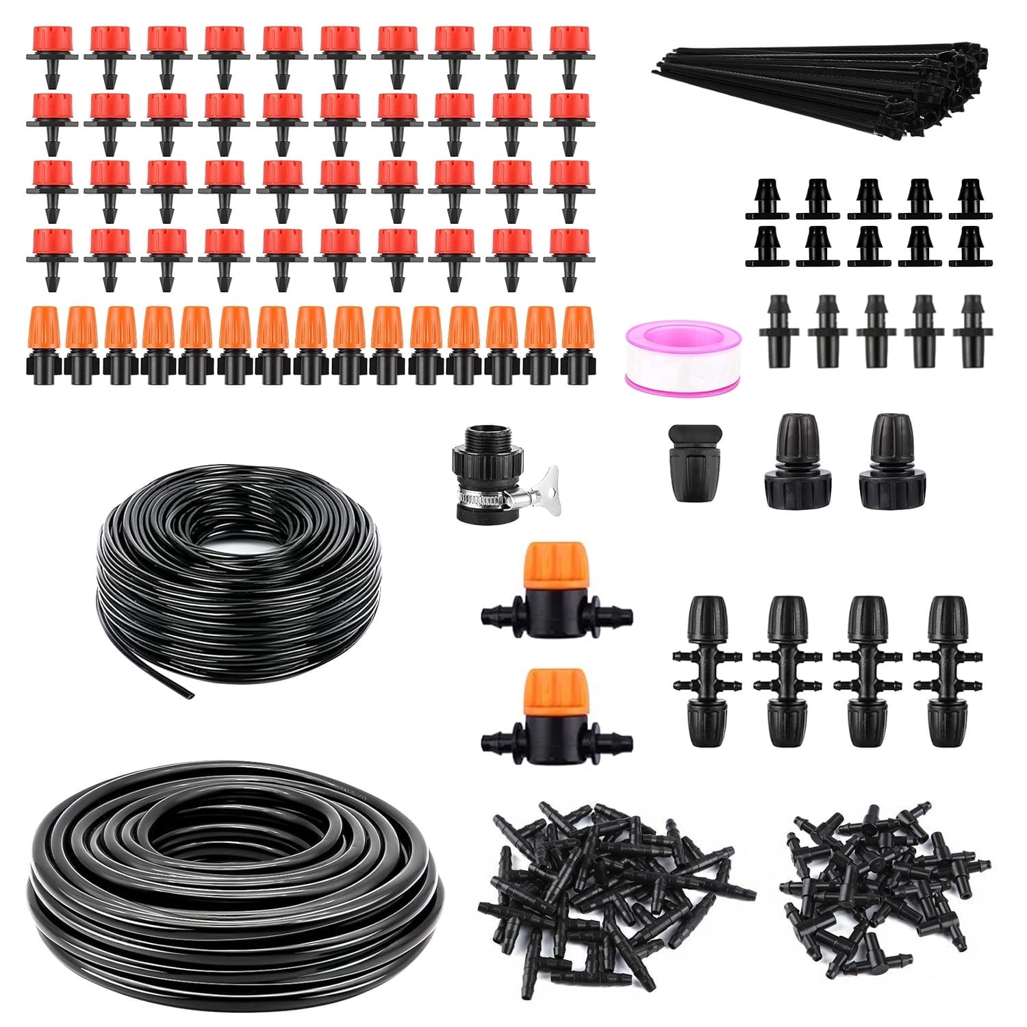 Drip Irrigation Kit TeqHome Greenhouse Irrigation System Misting Plant Watering System DIY Automatic Irrigation Equipment Set for Garden Patio Lawn
