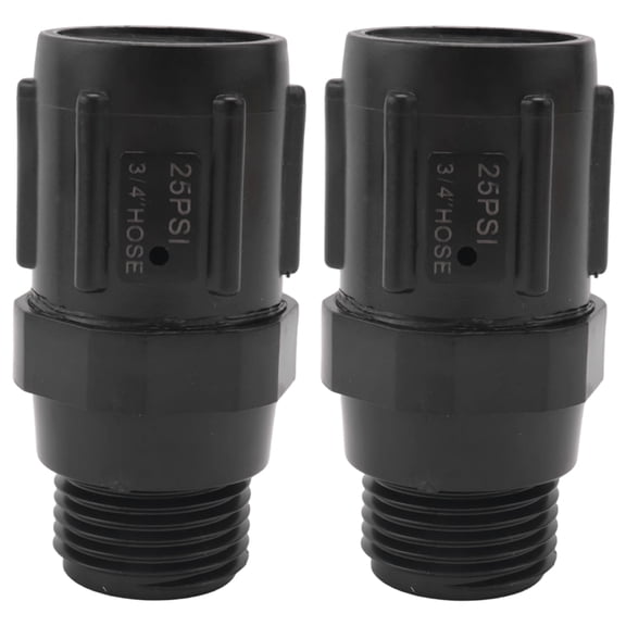 Drip Irrigation Pressure Regulator 25 PSI 3/4 Inch Hose Thread Drip Irrigation Pressure Reducer - 2 Pack