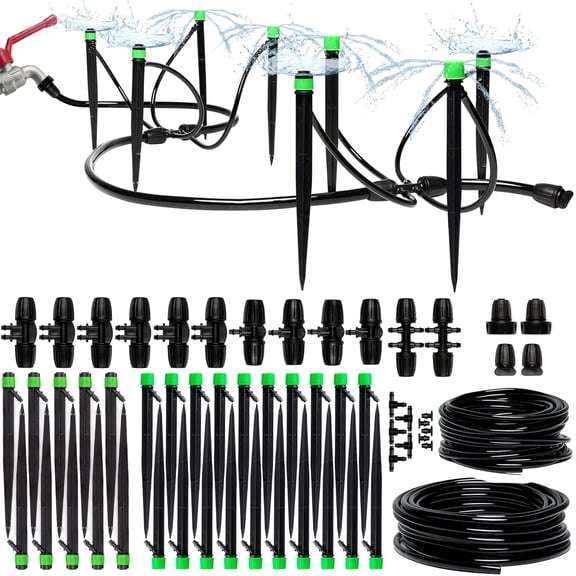 Drip Irrigation System Kit Complete Premium Garden Watering System with Adjustable Sprinkler for Raised Beds Lawn Pots Greenhouse