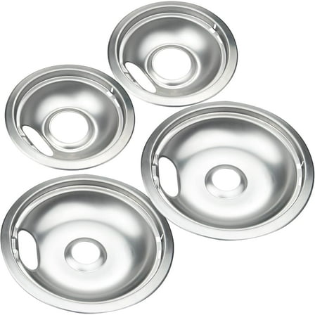Drip Pans for Whirlpool Maytag, Kenmore - Replacement for W10278125, W10196405 & W10196406-4 Pack (2x6" and 2x8")