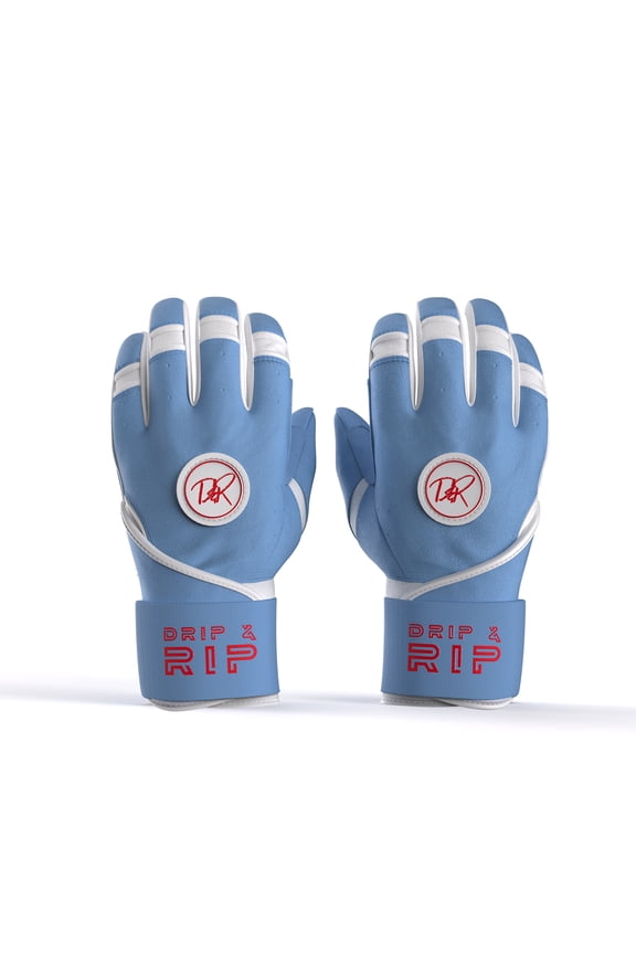 Baller Series Premium Long Cuff Batting Gloves for Baseball and Softball in Youth and Adult Sizing (Cotton Candy, Adult Extra Large)