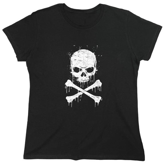 Drip Skull Sarcastic Humor Novelty Funny Women's Casual Tees