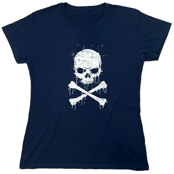 Drip Skull Sarcastic Humor Novelty Funny Women's Casual Tees