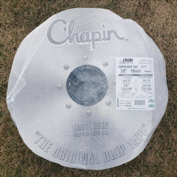 Harris Seeds - Drip Tape with 12 Spaced Emitters, 6000' Roll 5/8 Heavy Standard - 10 Mil