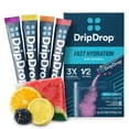 thumbnail image 1 of DripDrop Electrolyte Powder Drink Mix for Dehydration Relief Fast, Bold Variety, 0.35 oz, 8 Count Packets, 1 of 8