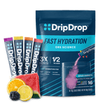 DripDrop Hydration Packets - Bold Variety Pack - Single Serve Electrolytes Powder Drink Mix - Watermelon, Berry, Lemon, Orange - Non-GMO, Gluten Free, Vegan - 16 Sticks