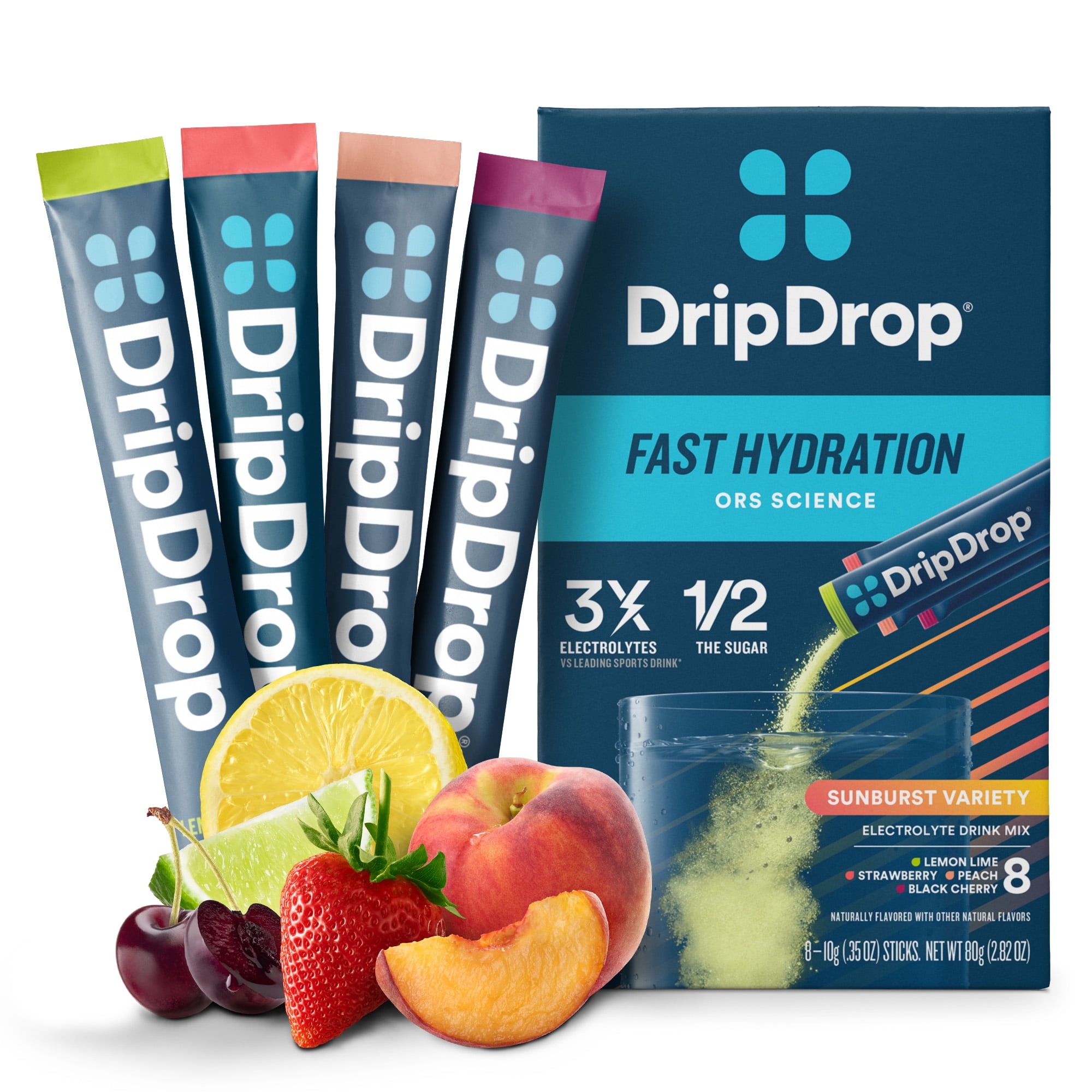 Is Drip Drop Safe For Kids DripDrop Sunburst Variety Electrolyte Powder Drink Mix, Lemon Lime