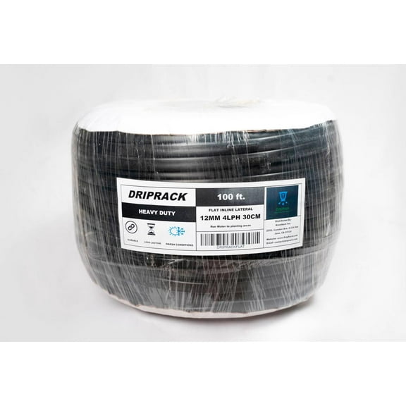 DripRack Drip Irrigation 1/2" (12 mm OD) Blank Distribution Tubing: Black