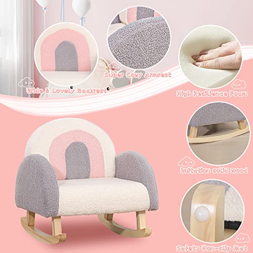 Dripex Childrens Rocking Chair, Upholstered Child Rocker, Kids Rocking ...