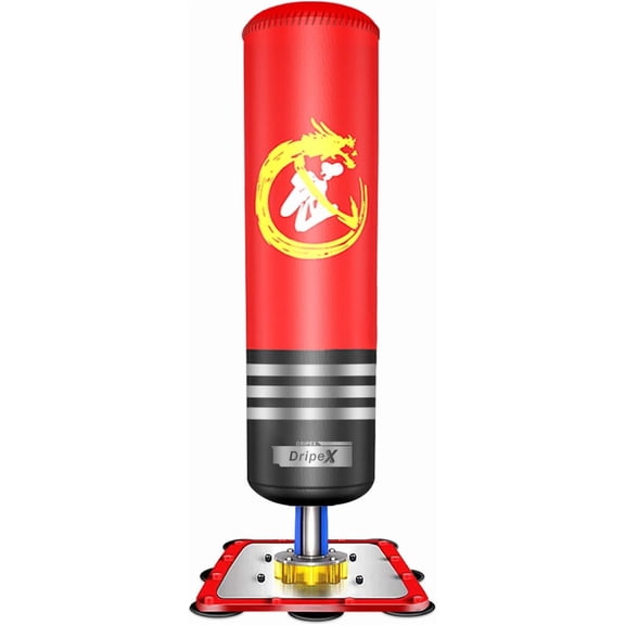 Dripex Freestanding Punching Bag - 47″/4ft Heavy Boxing Bag with Suction Cup Steel Base, Standing Kickboxing Bags for Youth Boxing Traning Home Gym Workout, Practice Karate & Taekwondo