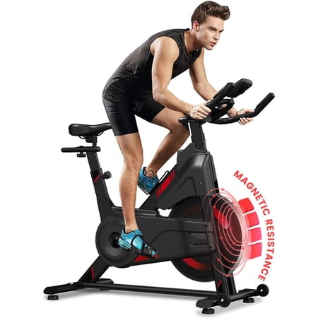 Dripex Indoor Cycling Magnetic Resistance Exercise Bike (New Version), Home Gym Stationary Bike, LCD Monitor, Heavy Duty Flywheel, Super-Silent, Pulse Sensor, Water Bottle Holder