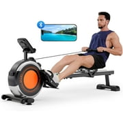 Dripex Rowing Machines for Home Use, Rowing Machine Max 350 LBS, Magnetic Rower with 16 Levels of Workout Resistance, Dual Slide Rail, Bluetooth App Supported, LCD Monitor