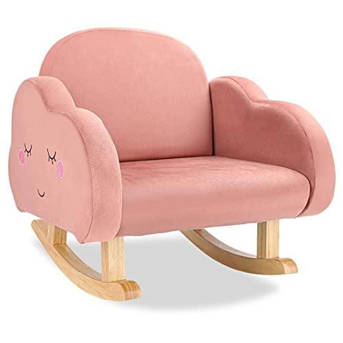 Dripex Toddler Rocking Chair, Kids Sofa with Solid Wood Frame, Anti ...