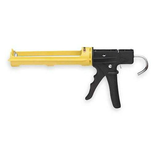 Dripless Caulk Gun, Yellow/Black, Plastic, 10 oz