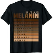 NOEOEWLK Drippin In Melanin African American Queen King Black History T-Shirt