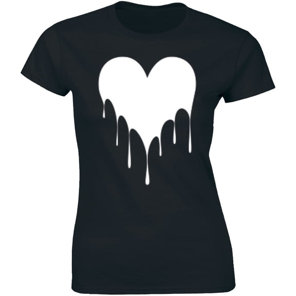 Drippin Melting Heart Graphic Love Hipster Music Women's T-Shirt