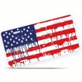 thumbnail image 1 of Dripping American Flag Funny Personalized License Plate Rust-proof Stainless Steel Metal License Plate Suitable For Men And Women 12.2" x 6.2", 1 of 7