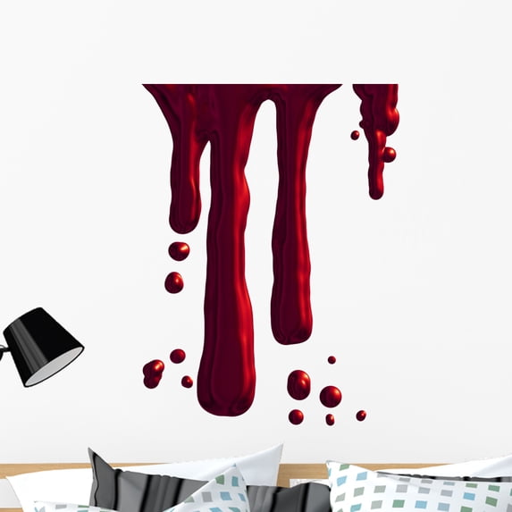 Dripping Blood Wall Mural by Wallmonkeys Peel and Stick Graphic (36 in H x 27 in W) WM87678