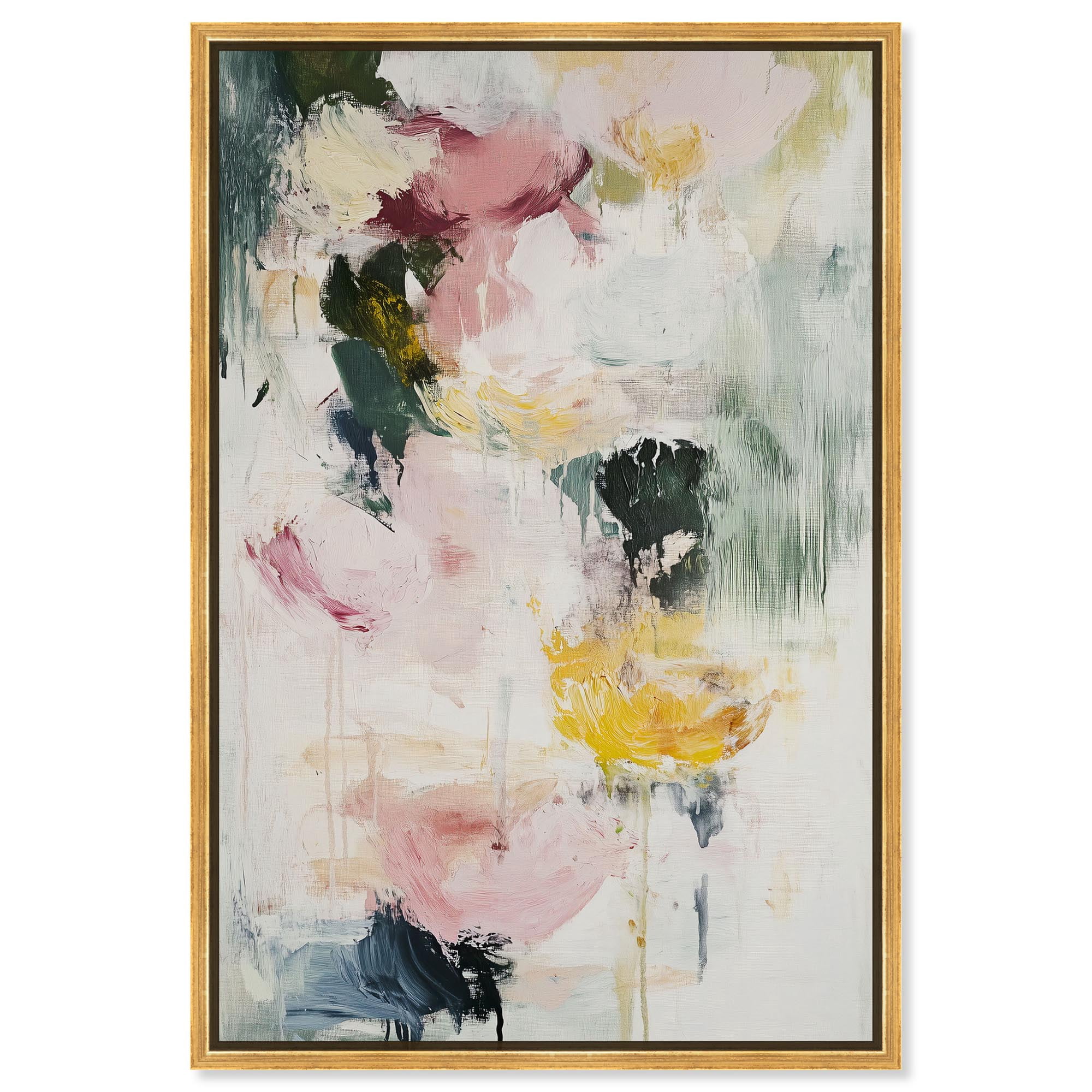 Dripping Colors II Canvas Modern Wall Decor by Art Remedy, Gold Frame ...
