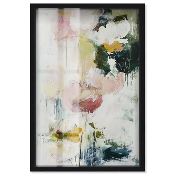 Dripping Colors IV Shadowbox Print Modern Wall Decor by Art Remedy, Black Frame, 36 x 54