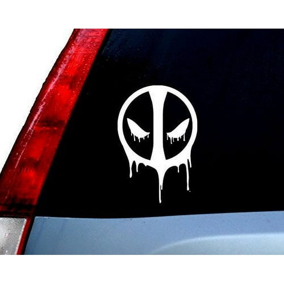 Dripping Deadpool Vinyl Decal Sticker | Cars Trucks Vans Walls Laptops Cups | White | 5.5 inches | KCD944